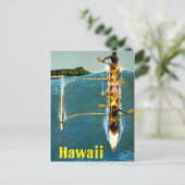 Hawaii Vintage Travel Poster teruggezet Briefkaart (Staand voorkant)