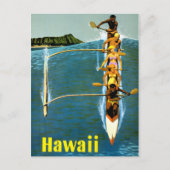 Hawaii Vintage Travel Poster teruggezet Briefkaart (Voorkant)