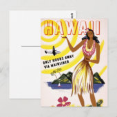Hawaii Vintage Travel Poster teruggezet Briefkaart (Voorkant / Achterkant)