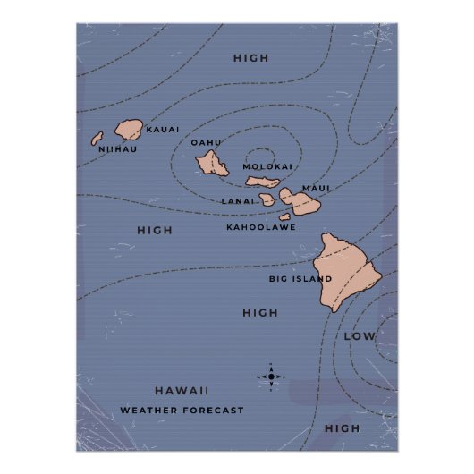Hawaii Vintage weerbericht Perfect Poster (Voorkant)
