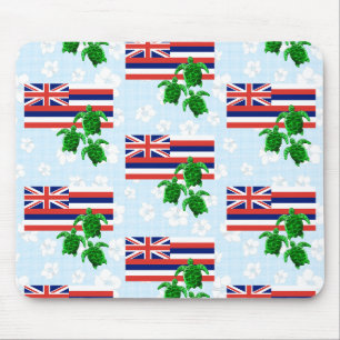 Hawaii Vlag en groene Zeeen Vlampjes Muismat