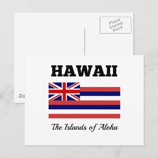 Hawaii, Vlag en Motto Briefkaart (Voorkant / Achterkant)