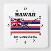 Hawaii, Vlag en Motto Vierkante Klok (Voorkant)