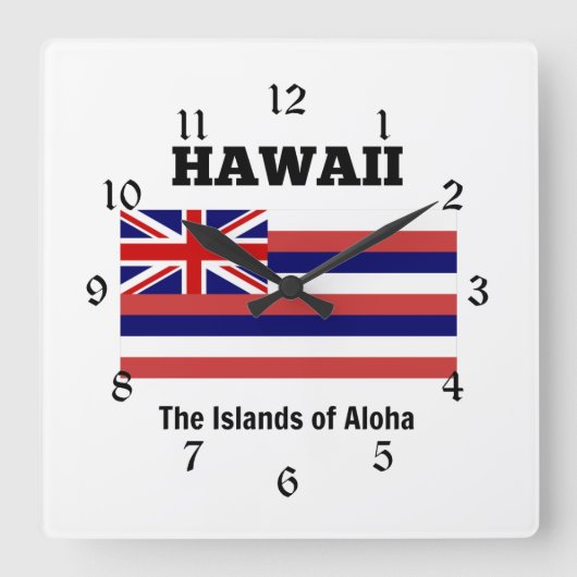 Hawaii, Vlag en Motto Vierkante Klok (Voorkant)