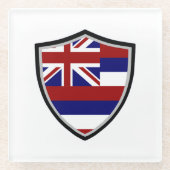 Hawaii-vlag Glazen Onderzetter (Voorkant)