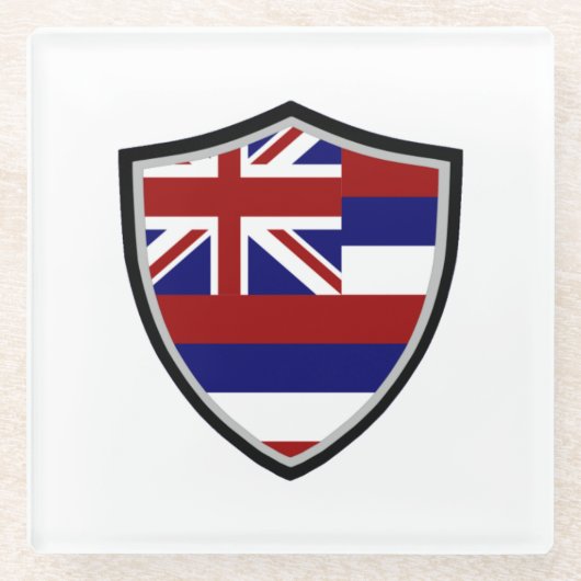 Hawaii-vlag Glazen Onderzetter (Voorkant)