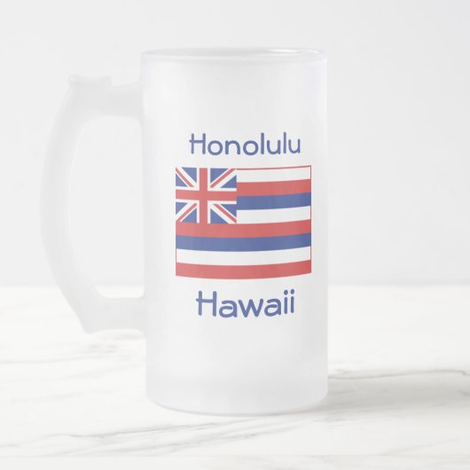Hawaii Vlag Kaart Stad Mok (Links)