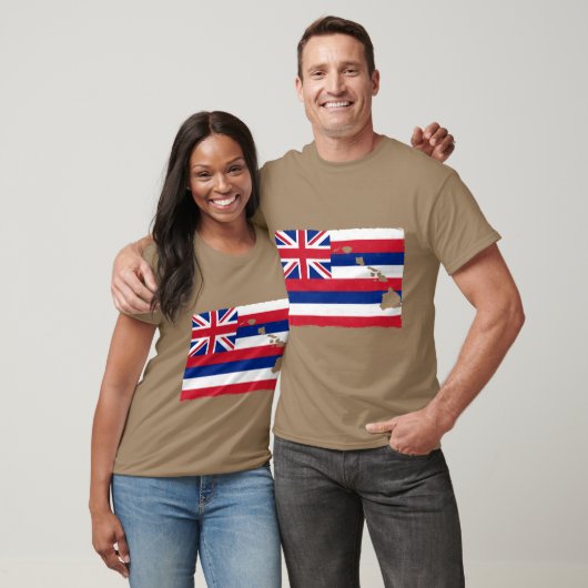 Hawaii Vlag met de Hawaiiaanse eilanden T-shirt (Unisex)