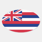 Hawaii-vlag Ovale Sticker (Voorkant)