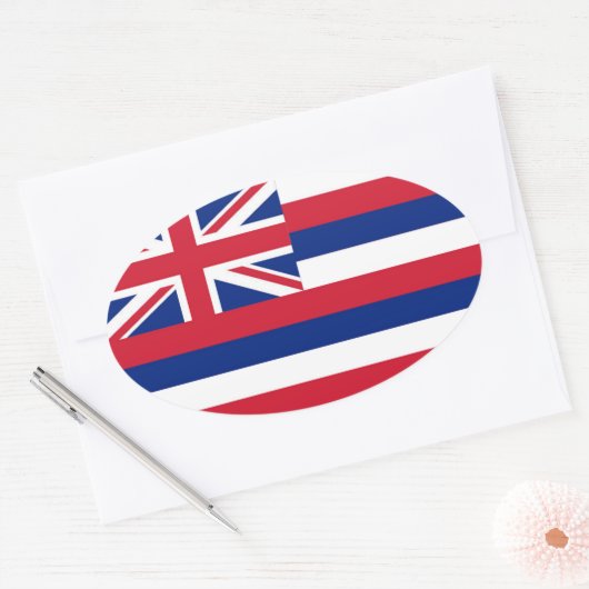 Hawaii-vlag Ovale Sticker (Envelop)