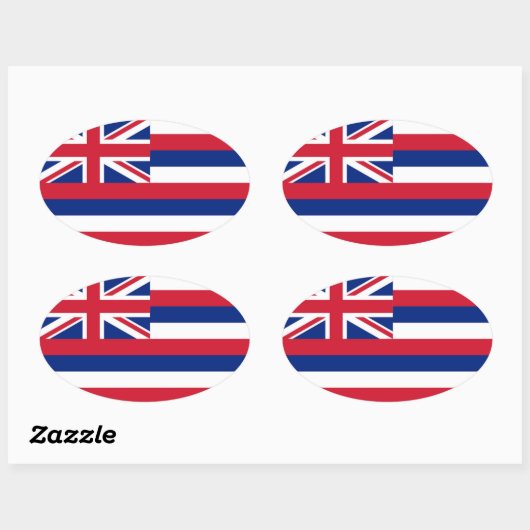 Hawaii-vlag Ovale Sticker (Vel)
