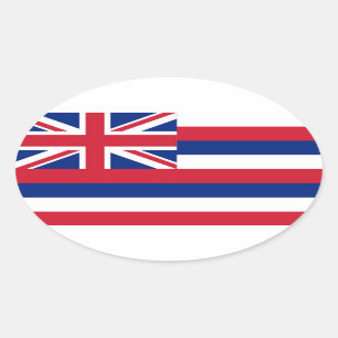 Hawaii-vlag Ovale Sticker