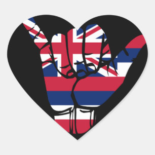 Hawaii vlag Shaka teken Hart Sticker