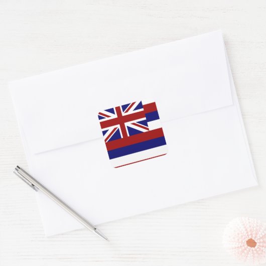 Hawaii-vlag Vierkante Sticker (Envelop)