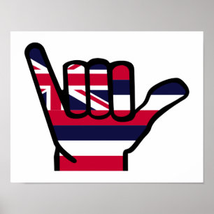 Hawaii-vlaggenhand Poster