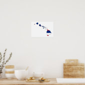 Hawaii-vlaggenkaart Poster (Keuken)