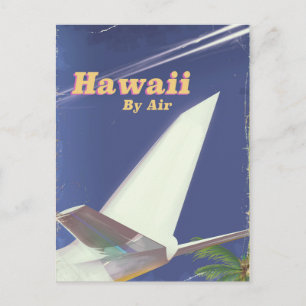 Hawaii-vlucht vintage vakantieprint briefkaart