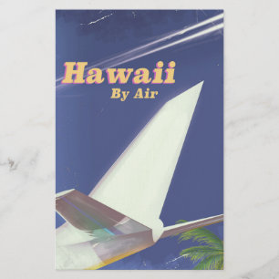 Hawaii-vlucht vintage vakantieprint briefpapier