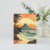 Hawaii Volcano Beach Vintage Reizen Briefkaart (Staand voorkant)
