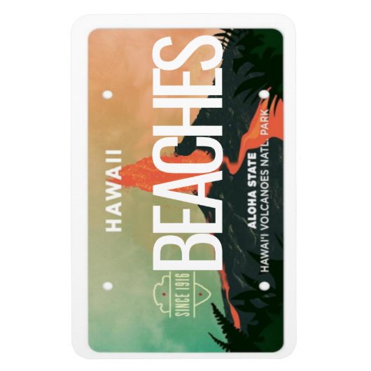 Hawaii Volcano Licence Bord Magneet (Verticaal)