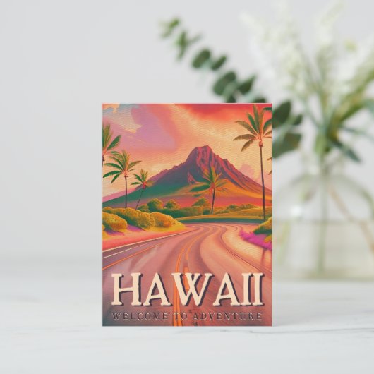 Hawaii Volcano Road Tropische Zonsondergang Souven Briefkaart (Staand voorkant)