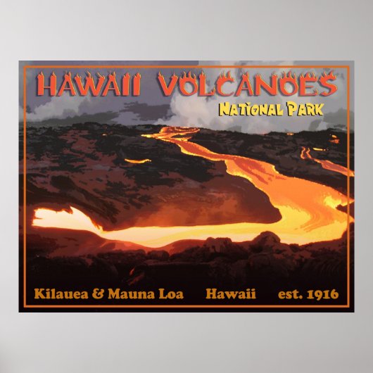 Hawaii Volcanoes Nationa Park Poster (Voorkant)