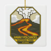 Hawaii Volcanoes Nationaal Park Kilauea Retro Keramisch Ornament (Achterkant)
