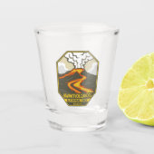 Hawaii Volcanoes Nationaal Park Kilauea Retro Shot Glas (Voorkant)