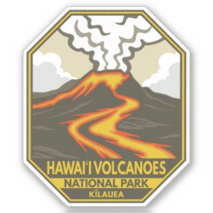 Hawaii Volcanoes Nationaal Park Kilauea Retro Sticker