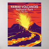 Hawaii Volcanoes Nationaal Park Vintage Poster (Voorkant)