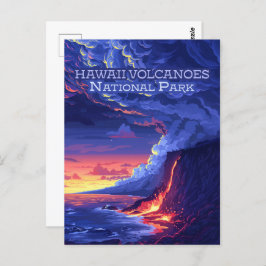Hawaii Volcanoes National Park Big Island Retro Briefkaart