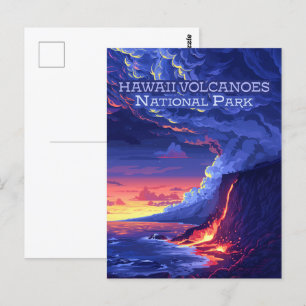Hawaii Volcanoes National Park Big Island Retro Briefkaart