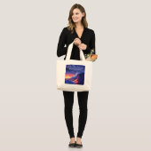 Hawaii Volcanoes National Park Big Island Retro Grote Tote Bag (Voorkant (model))
