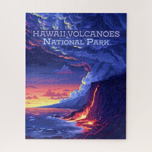 Hawaii Volcanoes National Park Big Island Retro Legpuzzel (Verticaal)