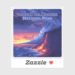 Hawaii Volcanoes National Park Big Island Retro Sticker