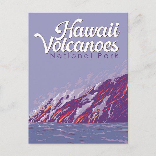 Hawaii Volcanoes National Park Illustratie Reizen Briefkaart (Voorkant)