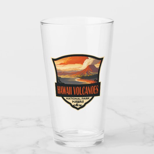 Hawaii Volcanoes National Park Illustratie Reizen Glas (Voorkant)