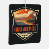 Hawaii Volcanoes National Park Illustratie Reizen Keramisch Ornament (Rechts)