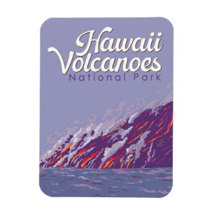Hawaii Volcanoes National Park Illustratie Reizen Magneet