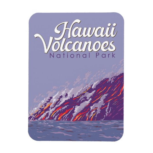 Hawaii Volcanoes National Park Illustratie Reizen Magneet (Verticaal)