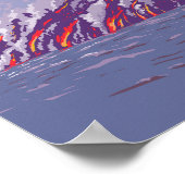 Hawaii Volcanoes National Park Illustratie Reizen Poster (Hoek)