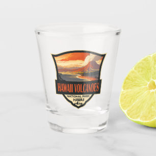 Hawaii Volcanoes National Park Illustratie Reizen Shot Glas