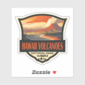 Hawaii Volcanoes National Park Illustratie Reizen Sticker (Vel)