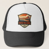 Hawaii Volcanoes National Park Illustratie Reizen Trucker Pet (Voorkant)