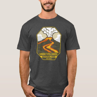 Hawaii Volcanoes National Park Kilauea Retro Emble T-shirt