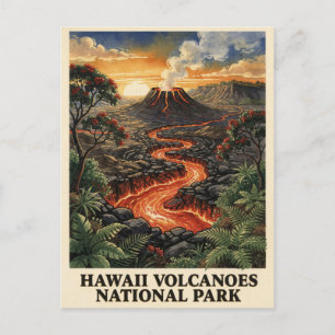 Hawaii Volcanoes National Park Lava Stroom Briefkaart