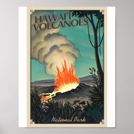 Hawaii Volcanoes National Park Litho Kunstwerk Poster (Voorkant)