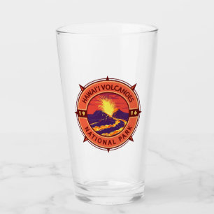 Hawaii Volcanoes National Park Retro Compass Glas