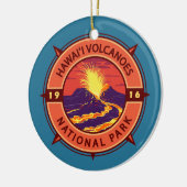Hawaii Volcanoes National Park Retro Compass Keramisch Ornament (Links)