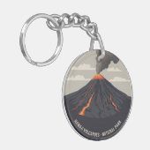 Hawaii Volcanoes National Park uitbarsting Sleutelhanger (Voorkant Links)